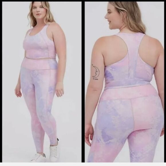 Torrid Purple Sports Bra Longline Shine Activewear Stretch Racerback SIZE 3 NWT - Picture 1 of 5